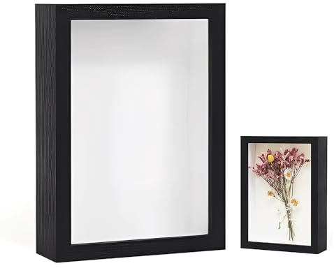 YZROHYI 3D Bilderrahmen Zum BefüLlen 20.3 X 25.4 X 3 CM,Tiefer Bilderrahmen Objektrahmen,Shadow Box Frame,Tischplatte Rahmen für Getrocknete Blumen,Schattenbox Rahmen für Geldgeschenke für Geburtstag