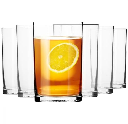 Krosno – Vasos para Té 270 ml – Juego de 6 unidades – Colección Basic – Cristal sin Plomo – Diseño Clásico y Sencillo