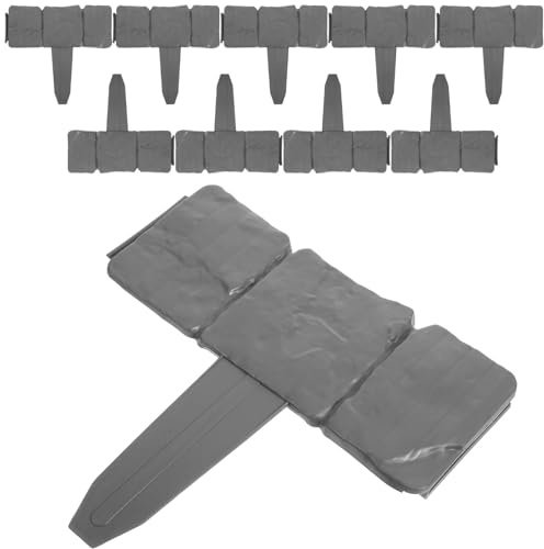 ANDRESLAD Bordure Paysagère Imitation Pierre en Plastique Flexible Lot de 20 Pièces Clôture Décorative pour Jardin Parterres de Fleurs Allées Extérieures Installation Modulable