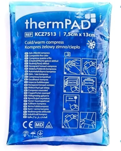 Ghiaccio Gel Riutilizzabile Caldo & Feddo | Impacco Caldo Freddo per Dolori Muscolari e Gonfiori | Compreso di Impacco in Garza per Applicazione! 1 Busta Riutilizzabile. (7,5x13cm)