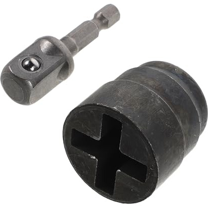 FOYTOKI Adaptador de Llave para Gato de Coche Diseño Cruzado, Acero al Carbono, Herramienta Portátil y Ahorradora de Esfuerzo para Cambio de Neumáticos en Emergencias