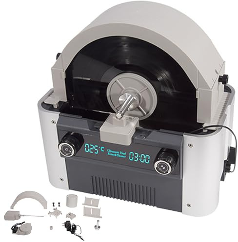 Ultrasonic Vinyl Record Cleaner Kit - 49kHz High-Frequency Cleaning System with Automatic Drying & Air Circulation for Optimal Album Care