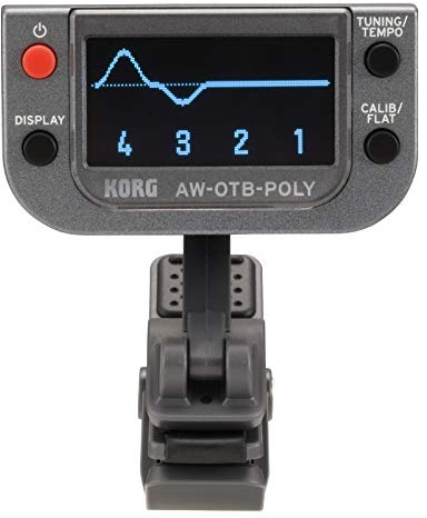 Korg AW-OTB-Poly Clip On Tuner für Bassisten (polyphones Stimmgerät mit OLED-Display-Technologie, speziell für Bass)