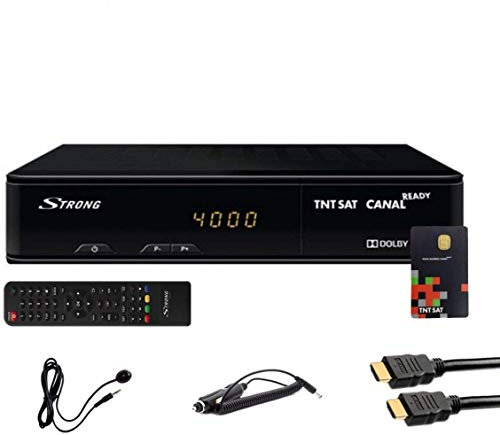 Pack Récepteur Strong SRT 7404 HD + Carte Viaccess TNTSAT + Câble HDMi + Cordon 12V + Déport IR