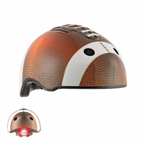 Crazy Safety Kinder Fahrradhelm | Fahrradhelm Kinder 2-7 Jahren für Fahrrad, Skateboard, Radsport, Laufrad, Tretroller, Inlineskates | Leichter und Verstellbarer 3D Tierhelm 49-55 cm (Football Braun)