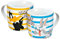 Gedalabels 16425 Taza de Porcelana de 250 ml, White Yellow and Blue Striped