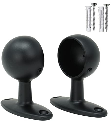 parpyon® 2 Supporti per bastoni Tende in Metallo da 32mm, staffe Bastone Tenda - Corrimano ringhiera a muro, Materiale Resistente per Appendi Prodotto Italiano (519NE, 32MM)