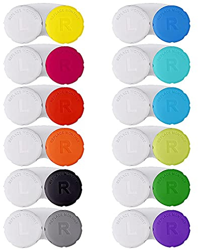 12pcs Colorful Contact Lens Case Contact Lens Kit Suitable for Mini External Contact Lens Case Screw On