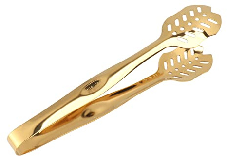 Buffet-Servierzange, Verdickte Mehrzweck-Küchenzange SUS 304 Edelstahl für BBQ für die Küche (Normale Zange Gold)