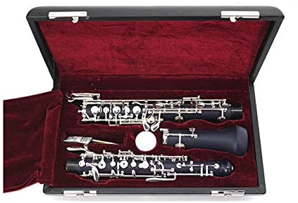 HDYNUZ Professionelle Oboe C-Taste, halbautomatische, versilberte Knopf-Oboe, Leistungsstufe, Anfänger, Prüfungsstufe, Holzblasinstrument