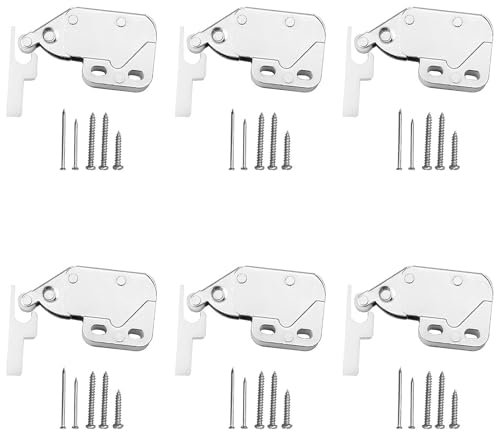 6 Pezzi Chiusura a Scatto per Armadi, Chiusura a Molla, Chiusura a Molla Dell'armadio, Chiusura a Molla con Viti per Armadi, Mobiletti, Refrigeratori di vino