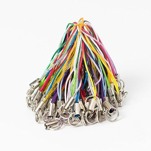 FSYXK 100 Pezzi Cinturino per Telefono Cellulare per Portachiavi, Ciondolo per Cellulare con Moschettone, Cordino per Cellulare Portatile per Ciondoli Portachiavi USB, Colore