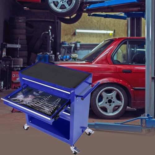 SLifet Coffre à outils roulant à 4 tiroirs, boîte à outils avec 4 roues, chariot à outils avec ensemble d'outils, boîte à outils en métal haute capacité pour garage, entrepôt, atelier, atelier de