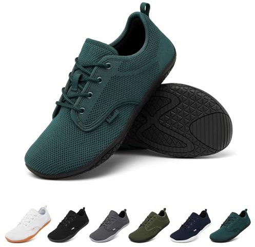 Geweo Scarpe Sneakers Uomo Donna Minimaliste Barefoot Shoes Scarpe a Piedi Nudi Antiscivolo Scarpe Trail Running Leggere Corsa Scarpe Comode Scarpe da Camminata Casual Estive Verde 38 EU