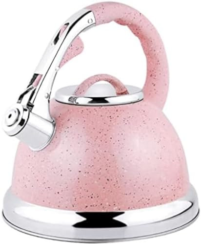Kettle Stovetop Whistling Tea Kettle Stove Top Whistling Kettle 304 Stainless Steel Teakettle Teapot Ergonomic Handle Stovetop Hot Kettle Tea Kettle Stovetop Teapot-Pink||3.5L