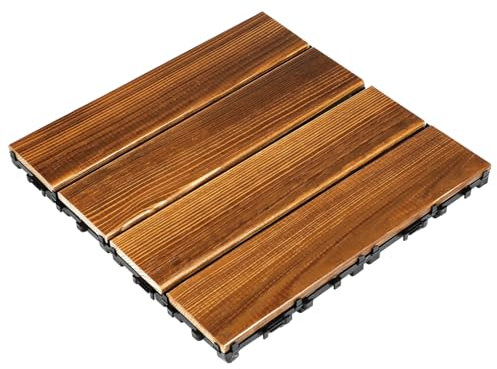 CANIGHT Outdoor Interlocking Wood Flooring Tile Decking for Patios Balconies Gardens Easy Installation Maintenance Weather-resistant Design for Enhanced Outdoor Aesthetic Appeal