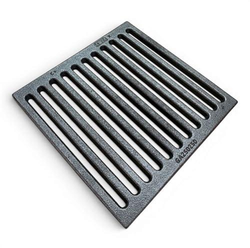 25 x 25 x 1 cm – Rejilla para cenizas 100% hierro fundido LUNAWAY | Fácil | Repuesto de hierro fundido para chimeneas y estufas de leña, resistente al calor y al uso diario. Mejora la combustión