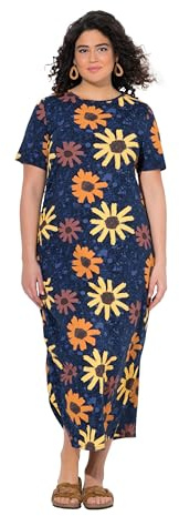 gs1 data protected company 4069787000005 Jersey MaxiDress with Sunflower Print NAN, Blu Marino, 52-54 Donna