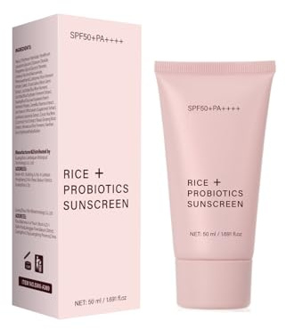 Vawolecy Écran Solaire Riz Bio Probiotique SPF50+ Action Apaisante + Hydratation Intense - Protection UV Naturelle