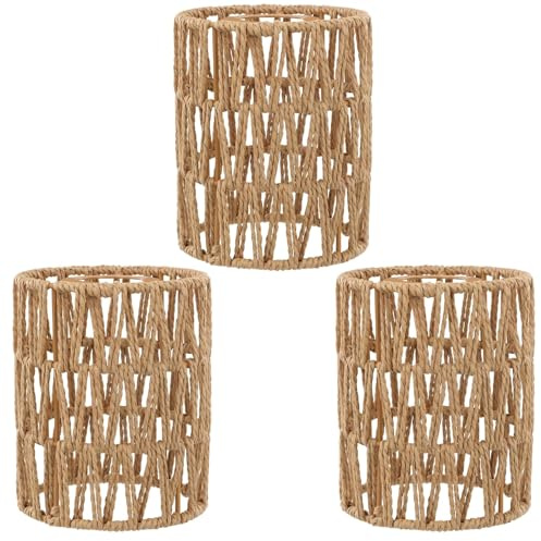 Cobenga handgewebter Rattan-Lampenschirm – Ersatz-Lampenschirm für Pendelleuchten, Wandleuchten, Ø 12 cm für Stehlampen – natürliche Rattan-Lampenabdeckung für Wohnzimmer, Schlafzimmer