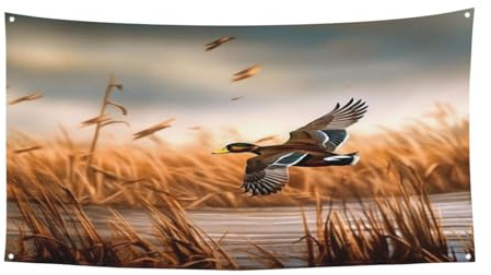 Jagd fliegende wilde Ente – Druck Festival Hintergrund Banner – einseitiges Polyester mit Metallösen für Veranstaltungen im Freien, Weihnachtsmärkte & Partys