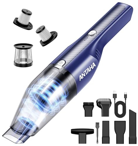 Antaha Handheld Vacuum Cordless -Car Vacuum Portable Cordless Cleaner Powerful Suction,1.2lbs Lightweight, Type-C Charge, Multiple Accessories, Portable Hand Vacuum for Home, Pet and Car