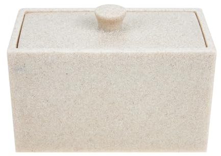 TOYANDONA Caja Organizadora Cosméticos con Tapa y Divisor Desmontable Portabastoncillos y Porta Discos de Algodón Compacto para Baño y Tocador Fácil Limpieza y Protección contra Polvo