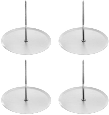 Dsjnf Silver stainless steel flower cake decoration 75mm/2.95inch flower nail lifter set DIY tool for baking frosting flower decorated cakes 4PCS