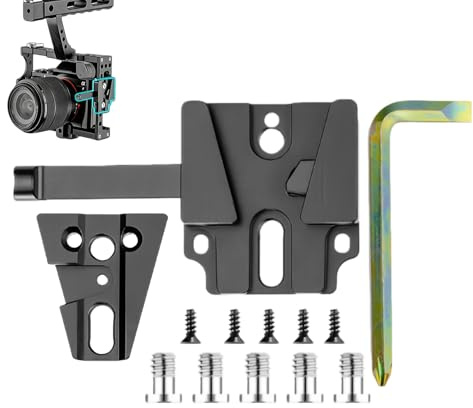 V-Mount - Piastra per batteria della fotocamera, adattatore a sgancio rapido per fotocamera – Piastra base con montaggio a V – per l'uso in attività all'aperto e in viaggio, per lo streaming live