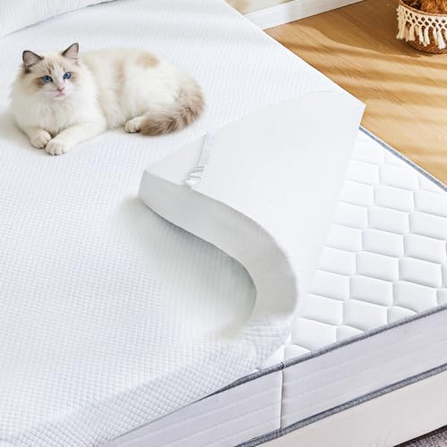 NEWBULIG 4 Inch Memory Foam Mattress Topper Queen, Memory Foam Pad with Removable & Washable Cover, Bed Topper for Back Pain, Non-Slip Ventilated Design