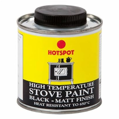 Hotspot Stove Paint Black Matt, Easy to Apply, Prevents Rust and Corrosion, Indoor and Outdoor Use, Protects Against Oxidation, Scratches, Wear, Perfect For Stoves, Fireplaces, Wood Burners, 100ml