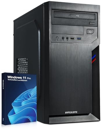 HYPER BYTE® PC de Bureau - Ordinateur avec Intel Core i5 10400 de 4,4 GHz | 16 Go de RAM DDR4 | SSD 512 Go | Windows 11 Pro | Wi-FI | DVD+RW | USB 3.0 | Tour de Bureau Haut de Gamme