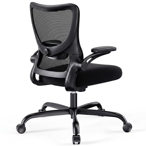 Marsail Bürostuhl Ergonomisch, Ergonomischer Bürostuhl Schreibtischstuhl mit 3D-Armlehnen, 2D-Lendenstütze, 8 cm Sitzkissen, atmungsaktivem Netzrücken, Bürostuhl Computerstuhl bis 136 kg