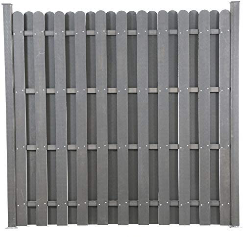 Top-Multi WPC Sichtschutzelement mit Pfosten anthrazit 3 Stück