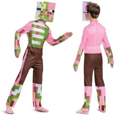 Förklädnad 108829K-15L Zombie Pigman outfit för barn, halloween Minecraft-kostymer maskeradklänning, pojkar, multi
