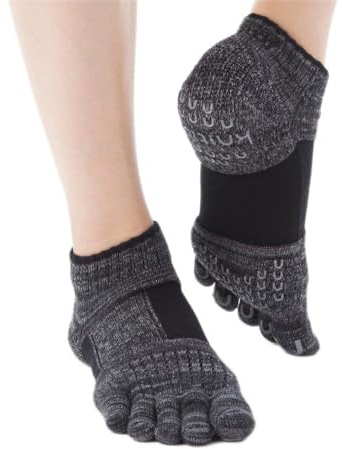 Knitido Plus Umi Calcetines Antideslizantes con Soporte del Arco, Talla:39-42, Color:negro (09)