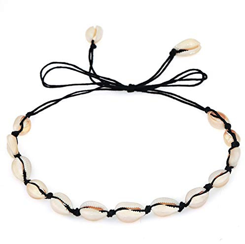 Suyi Collier De Coquillages Naturels Fait Main à La Plage D'Hawaï Collier Ajustable Avec Coquillage Pour Femme BBlack