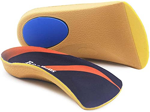 Orthotic Insoles, RooRuns 3/4 High Arch Support Insoles Shoe Inserts for Flat Feet, Plantar Fasciitis, Foot Arch, Feet Fatigue - Heel Cushion for Men, Woman, Deep Blue, Medium (6-9.5 UK)