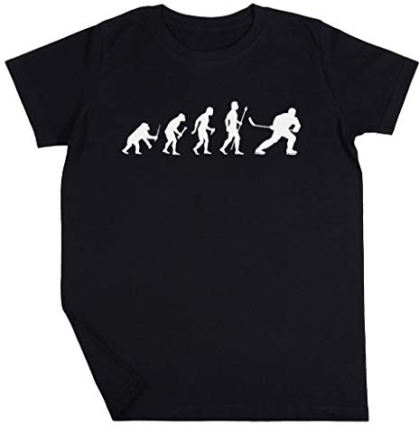Ice Hockey Evolution Pojke Flicka Unisex Svart Kortärmad T-shirt Barn Svart T-Shirt, svart, 7-8 år