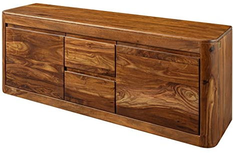 MASSIVMOEBEL24.DE | Toronto TV-Board 147x40x58 Sheesham/Palisander, Farbe:Dunkelbraun gewachst, Größe:147x40x58 cm (BxTxH)
