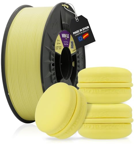 WINKLE PLA HD Pastell Filament 1.75mm Bananengelb, 300g Spule, 3D Drucker Filament Kompatibel mit FDM Druckern, 3D-Druckmaterialien, Maßgenauigkeit +/- 0.05mm, Leicht zu Bedrucken