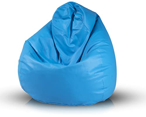 Ecopuf Fuzzy - sittsäck fåtölj i mjukt konstläder - Puff Fåtölj Inomhus - Fåtölj med rivbeständig fläckbeständig sittsäck - Sittpuff Fåtölj Stoppning Polystyren - Sittsäck Dubbel Dragkedja