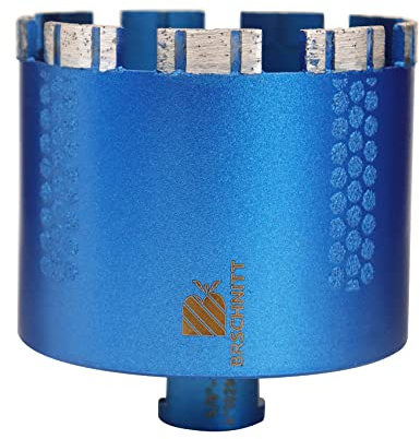 BRSCHNITT Diamond Core Drill Bit, 4 Inch Laser Welded Diamond Hole Saw with 5/8-11 Thread for Granite Marble Solid Block Stone Reinforced Concrete,Dry or Wet Drilling (102mm)