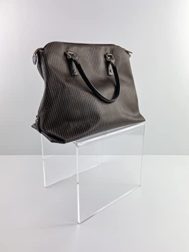 IKONA, Poggia Borse da Terra in Plexiglass, Trasparente, Elegante e Versatile, Ideale per Casa e Ristorante, L.20 x P.28 x H.20 cm, Made in Italy