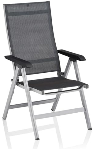 Kettler Basic Plus Premium Multipositionssessel, Silber/lakritz, Alu/Outdoorgewebe, 0102401-0000