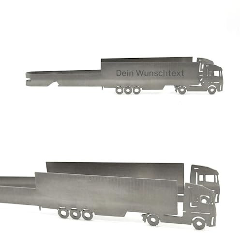 firemeister Grillzange Edelstahl, verschiedene Motive, mit Lasergravur personalisierbar, Geschenkidee (LKW/Auflieger)