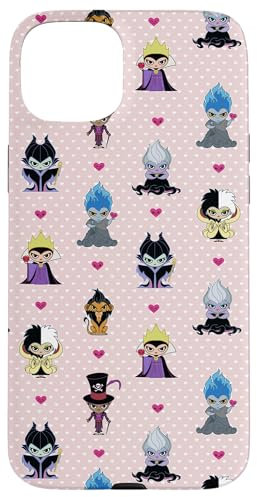 Disney Villains Kawaii Chibi Cuori Rosa Custodia per iPhone 15 Plus