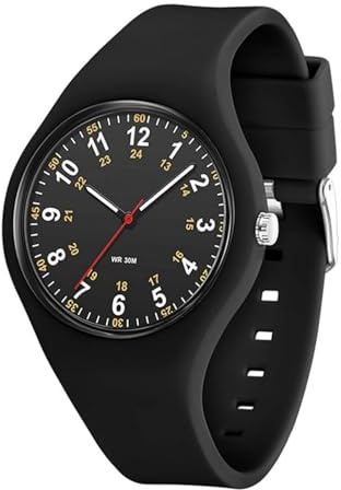 Forrader Analoge Unisex-Armbanduhr, wasserdicht, Sportuhren für Krankenschwestern, Mediziner, Damen, Herren, Studenten, leicht ablesbares Zifferblatt, Silikonarmband, Damenuhr