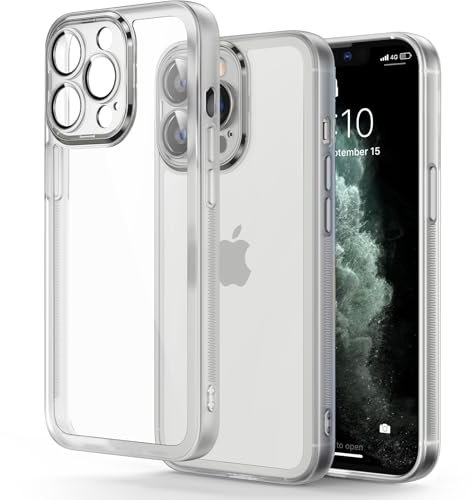 Honeyview Colored Clear Case for iPhone 11 Pro Max with Matte Border, Non-Yellowing, Shockproof, Clear Back, Phone Cover for Apple iPhone 11 Pro Max - White