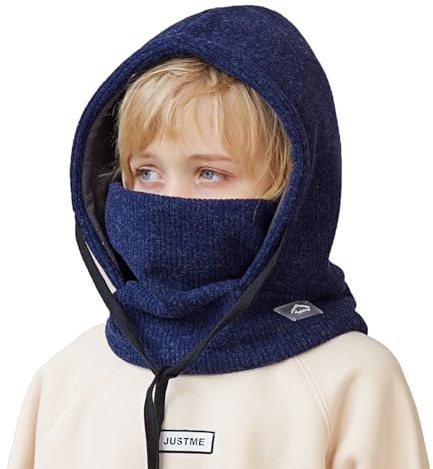 YAMEE Balaclava för barn med mask för varmt skydd mot kyla, vintermössa för barn, vindskydd med halsvärmare, balaclava för barn, justerbar, skidmask, ansiktsvärmare för pojkar, flickor från 4–10 år
